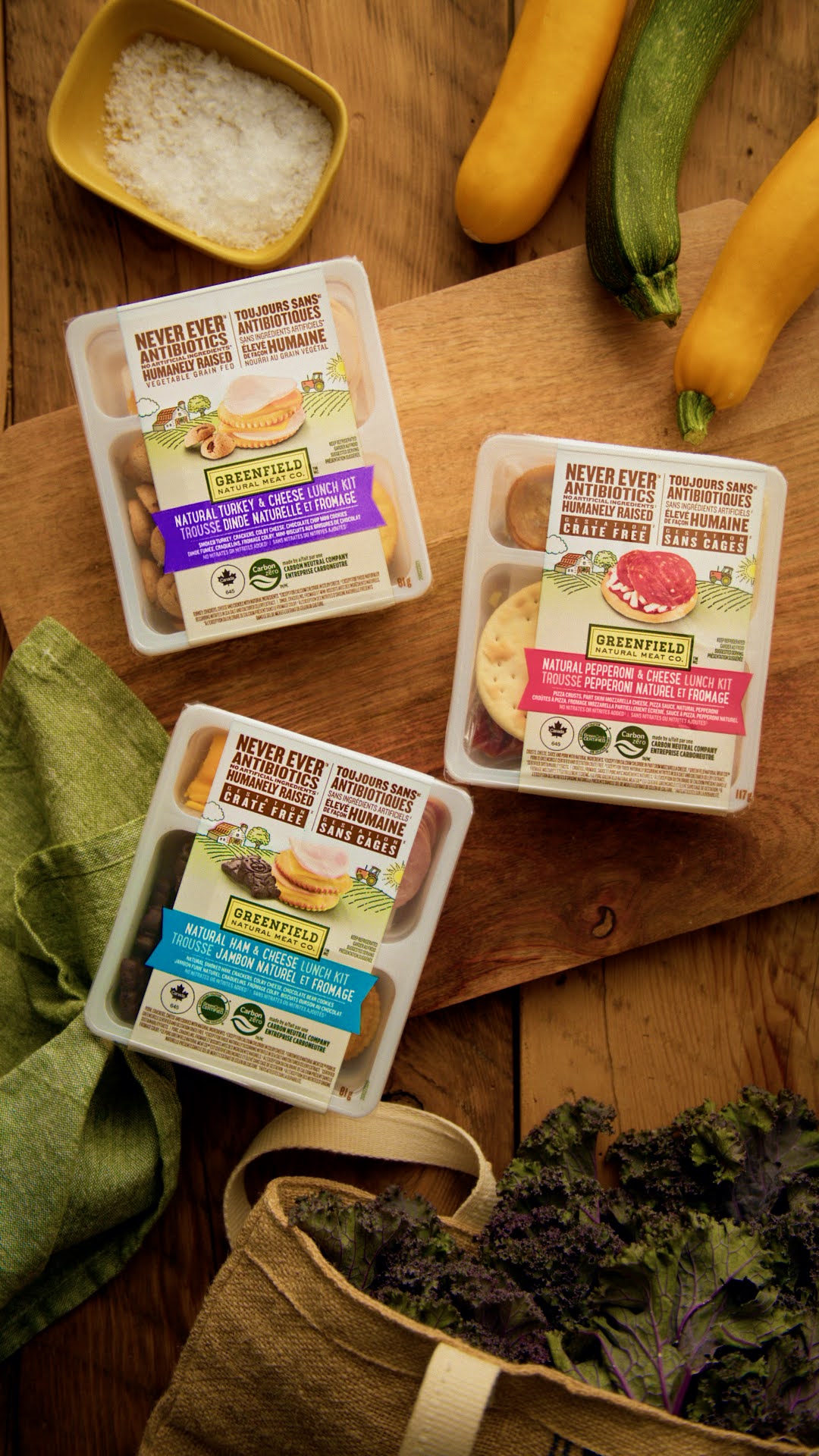 Greenfield lunch kits product photography